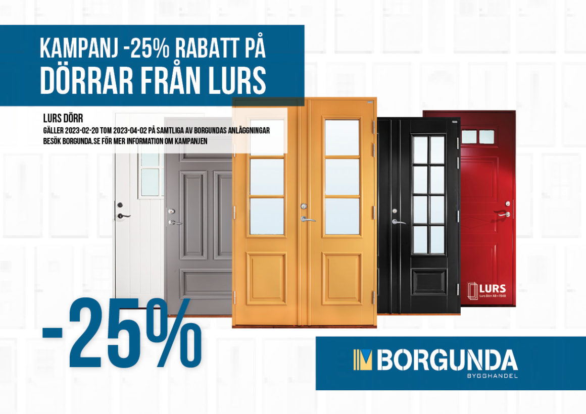 Dörrkampanj -25% på Dörrar från Lurs