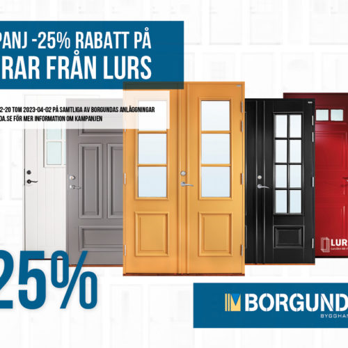 Dörrkampanj -25% på Dörrar från Lurs