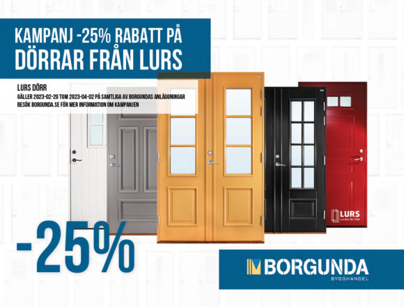 Dörrkampanj -25% på Dörrar från Lurs
